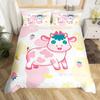 Milk Cow Pattern Bedding Set King Queen Animals Theme Comforter Cover Chocolate Brown Duvet Cover Cute Kawaii Cattle Quilt Cover