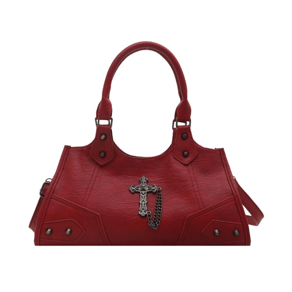 

Сумка подмышку в стиле локомотива из искусственной кожи, большая вместимость, сумка на плечо Y2K, для путешествий красный