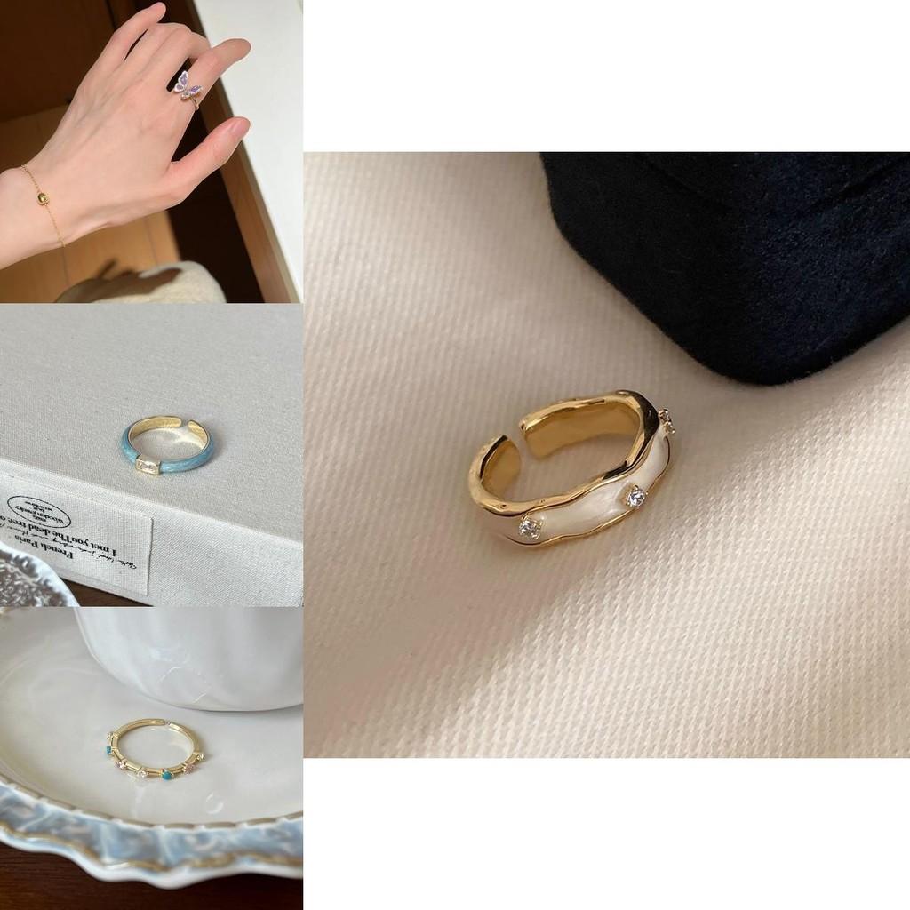 Ring Fashionable Copper With Unique Blue Enamel Finish For Womens Everyday Wear