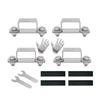 4Pcs Metal Steels pipe Clamp Replacement Right Angles Bracket Secure Pipe Fixing Bracket for Square Tubes Enduring