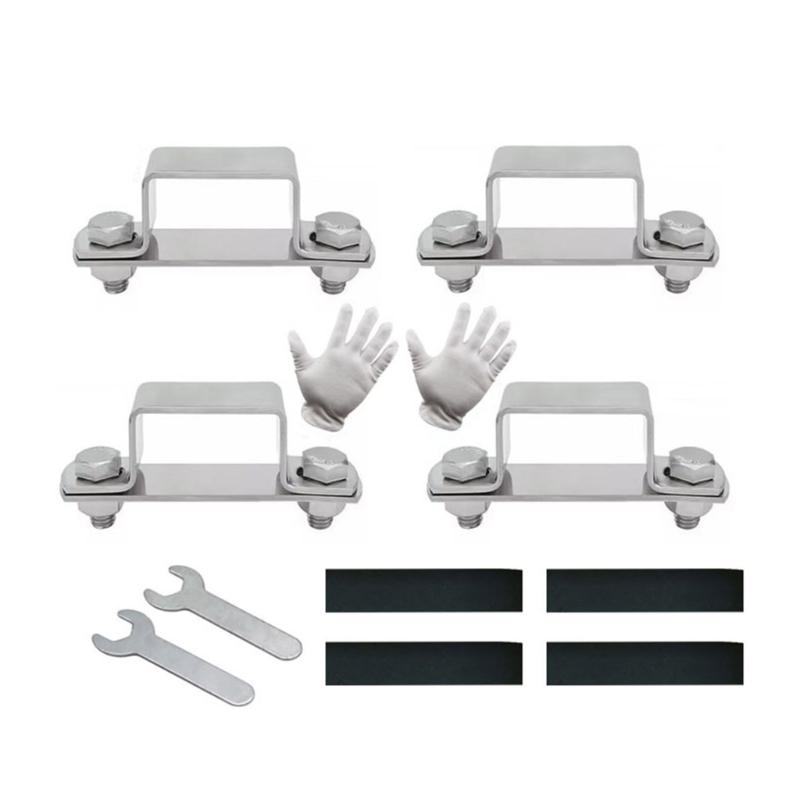4Pcs Metal Steels pipe Clamp Replacement Right Angles Bracket Secure Pipe Fixing Bracket for Square Tubes Enduring