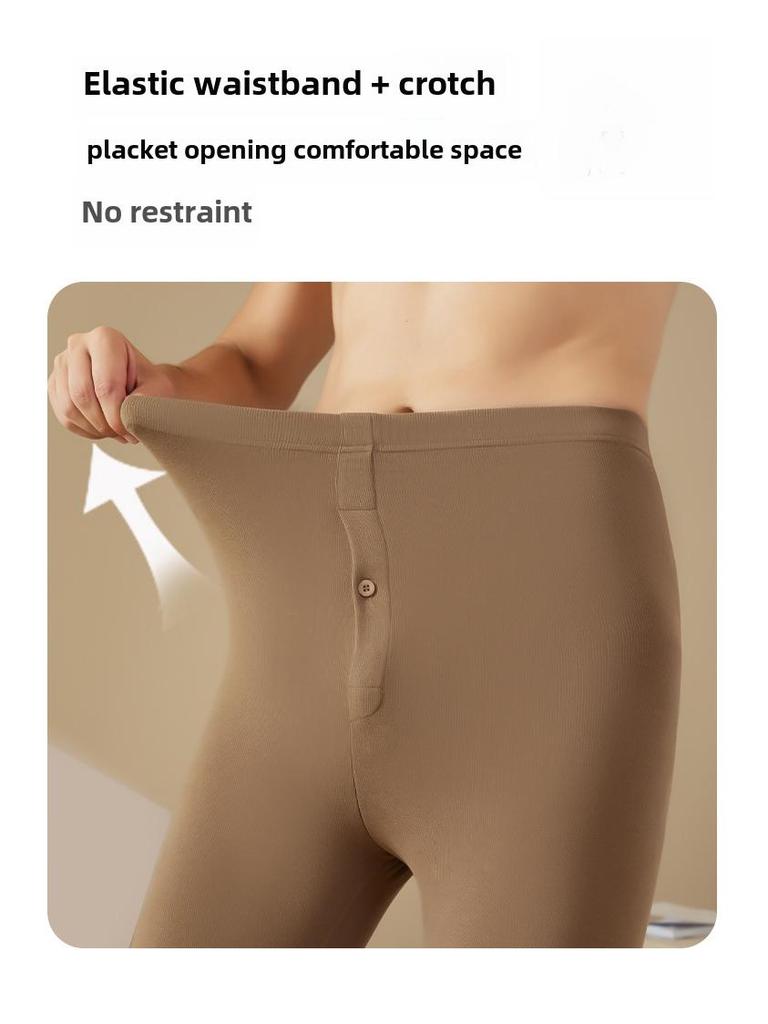 Men's Seamless Velvet Thermal Underwear Suit: Self-Heating, Plus Velvet, Autumn Set