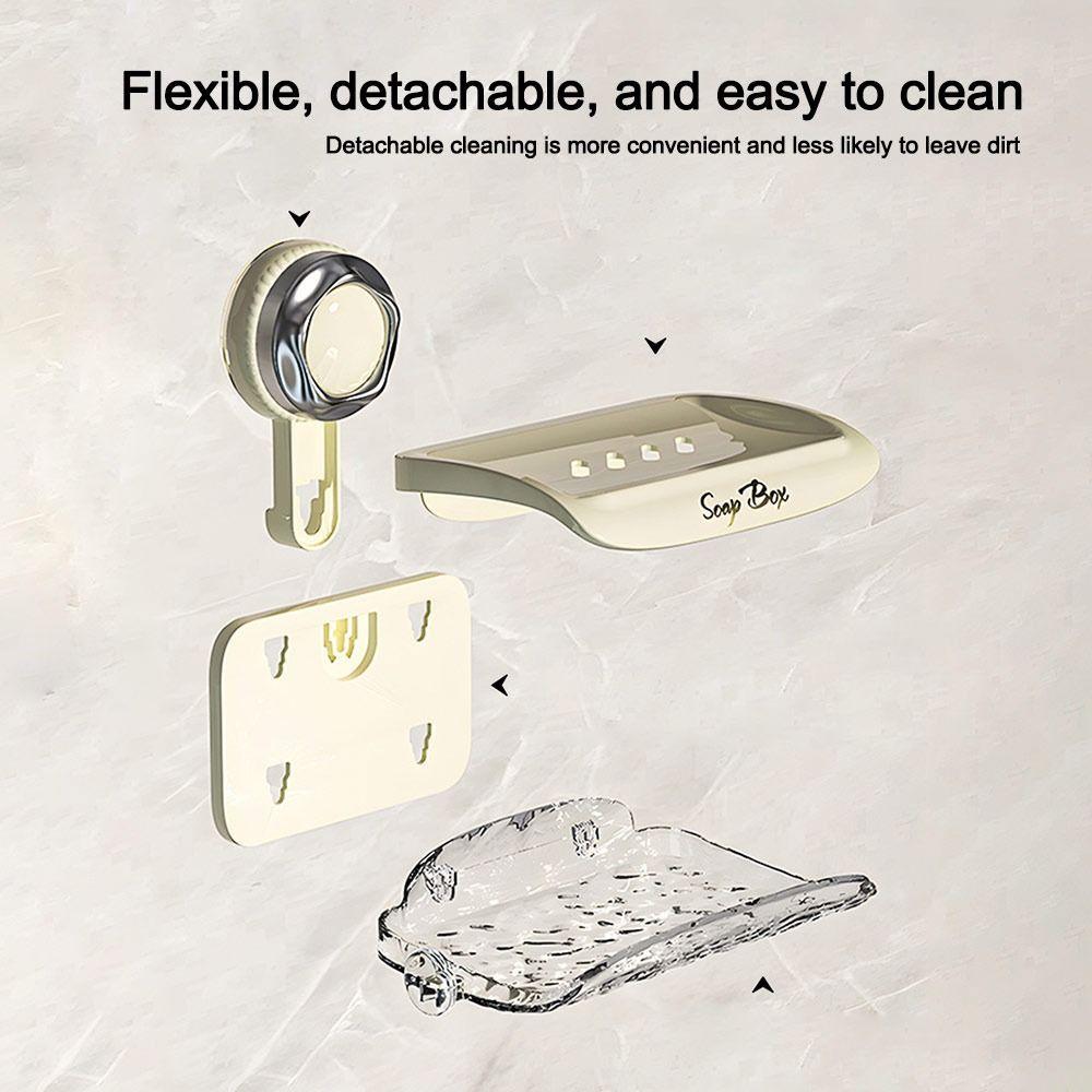 Wall Mounted Drain Soap Rack Double-layer Bathroom Storage Rack Durable Soap Box