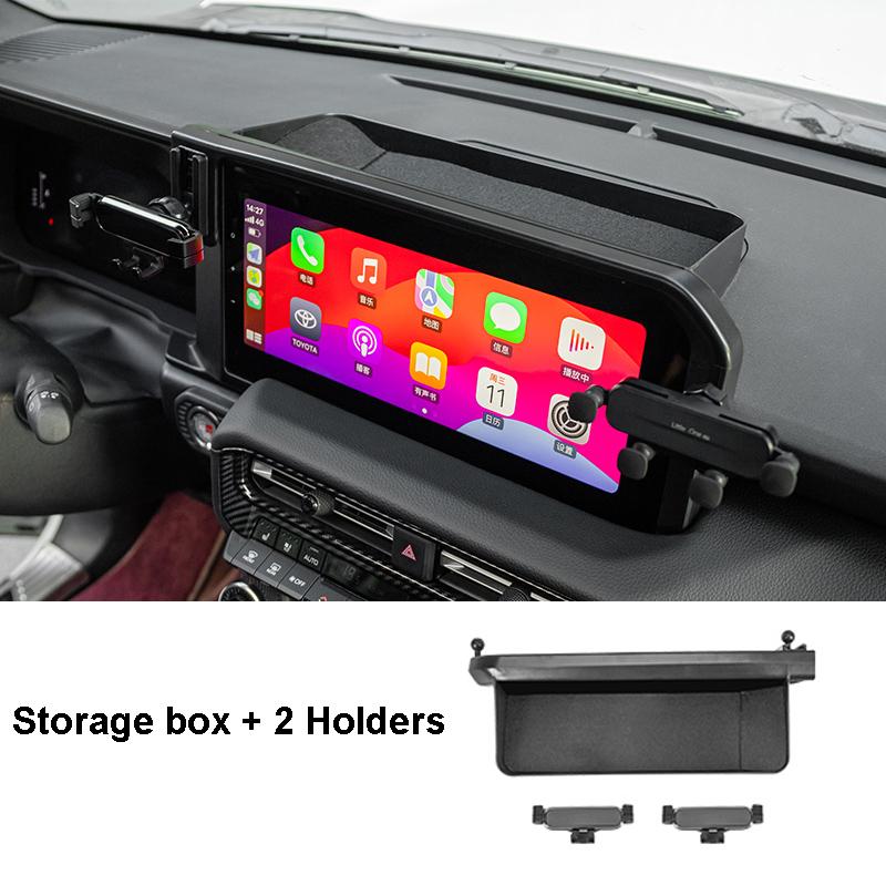 For Toyota Prado LC250 LHD 2025 2025 Car Phone Holder Mount With Storage Box Navigation Screen Fixed Mobile Phone Stand Holder
