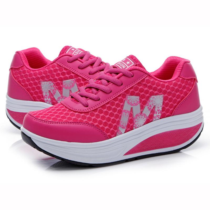 Dámské platformové ležérní boty Dámské klínkové tenisky Prodyšné Štíhlé Fitness Houpací boty Zapato