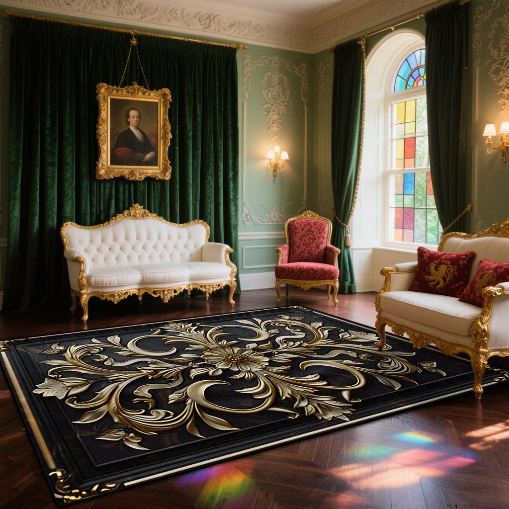 European Style Luxury Living Room Carpet Noble Decoration Large Area Bedroom Lounge Rugs Fluffy Soft Dining Room Floor Mat Tapis