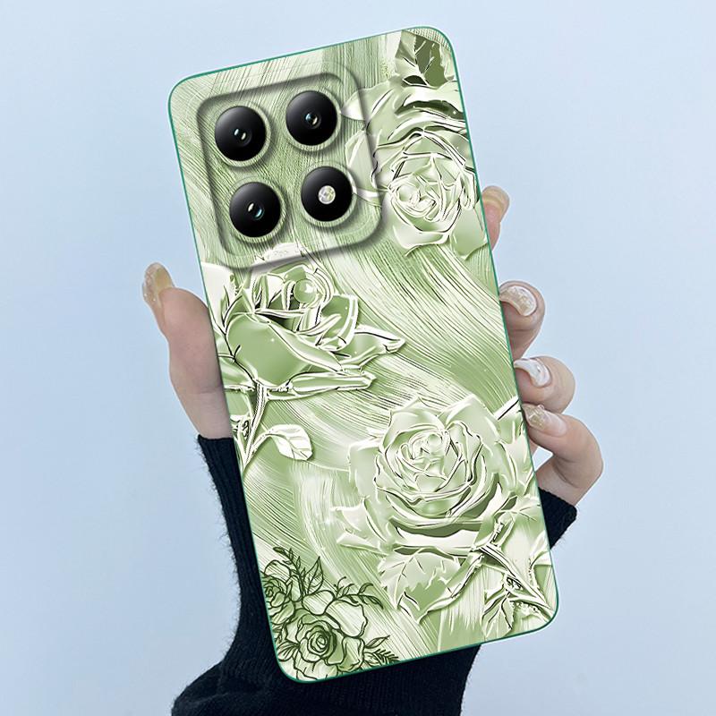 For Xiaomi 14T Pro 5G Case Soft Silicone Protective Cover Fashion Simplicity Floral Fundas for Xiaomi14T 14 T Pro Phone Coque