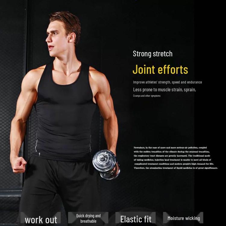 Herren Schnelltrocknende Sportliche Laufweste - Schweißableitend, Hochelastisch, Sommer Fitnessbekleidung