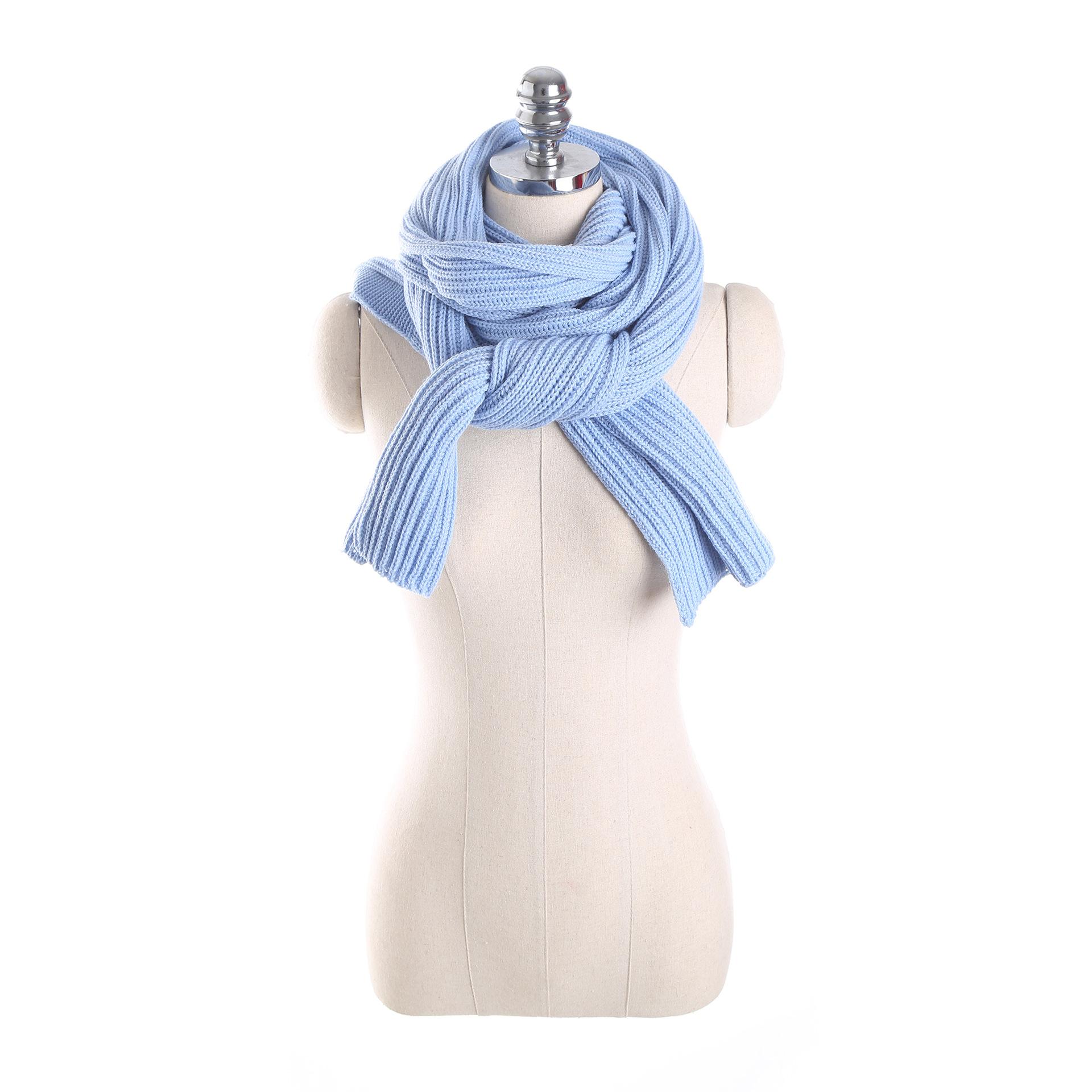 Women Knitted Hooded Scarf Cross Tie Winter Warm Shawl 245CM синий