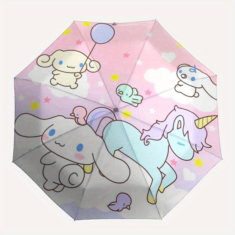 1pc Unicorn & Cinnamoroll Idea Automatic Opening and Closing Umbrella - Small Umbrella Suitable for Various Occasions, Portable 3-Fold Small Umbrella