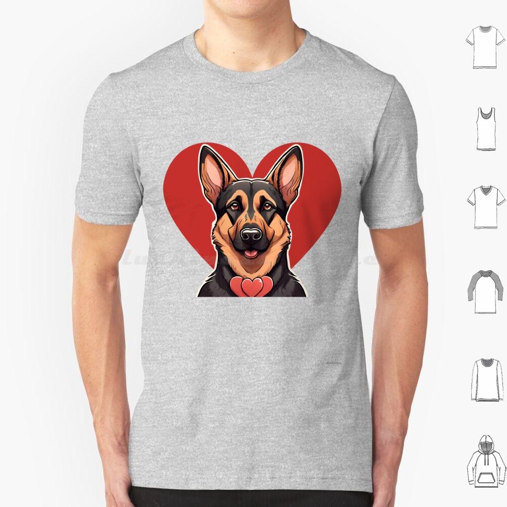 Cute Valentine German Shepherd Dog T Shirt Men Women Kids   Valentine Valentine Dog German Shepherd Cute Dog Dog In Heart
