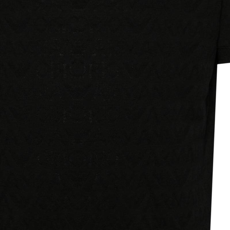 Emporio Armani Solid Logo Jacquard Pullover Short Sleeve Polo Shirt Men Tops Black 3D1FM8-1JORZ-0999