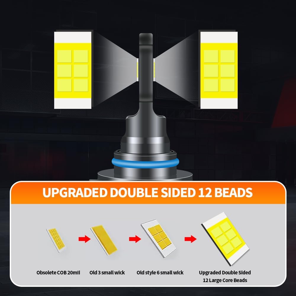 H4 9003 HB2 For Auto Led Bulb Car Headlight Low Beam High Beams Fog Light Bulbs Lights Head Front Full Lamp (Replacement Assembly White Illumination