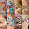 16Pcs Face Painting Tattoo Stencil Set Reusable Hollowed Body Art Paint Stencils Diy Eyebrow Templates Hand Drawn Spray Painting