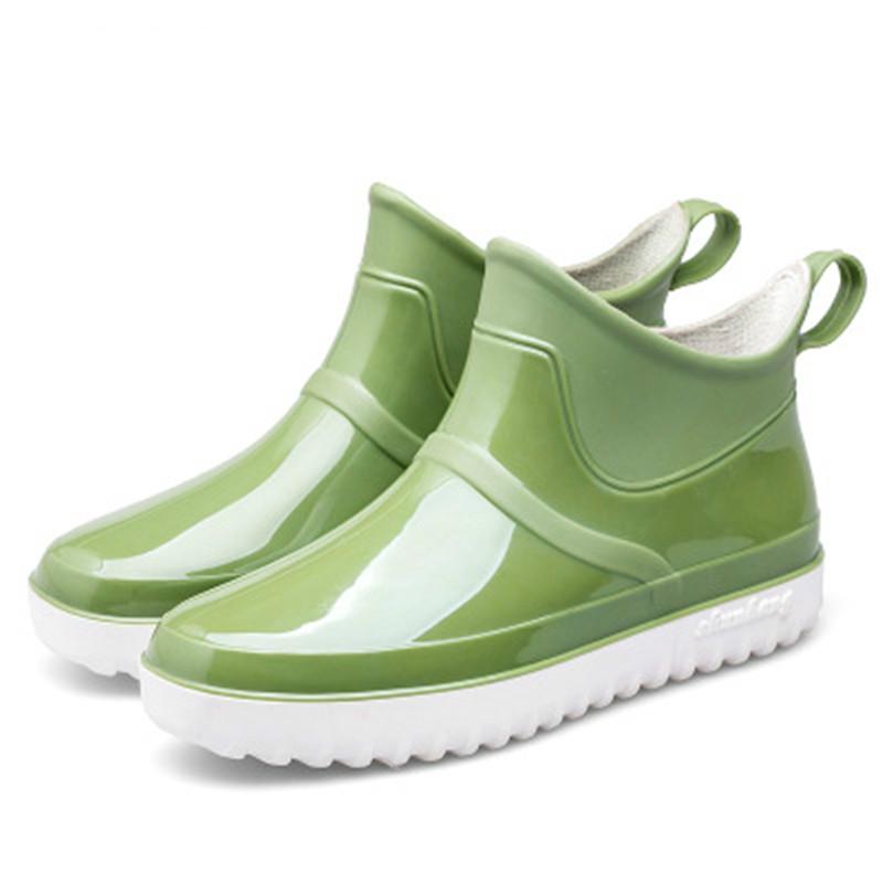 Men's Waterproof Ankle Rain Boots Rubber Non-slip Car Wash Kitchen Work Shoes Platform Booties