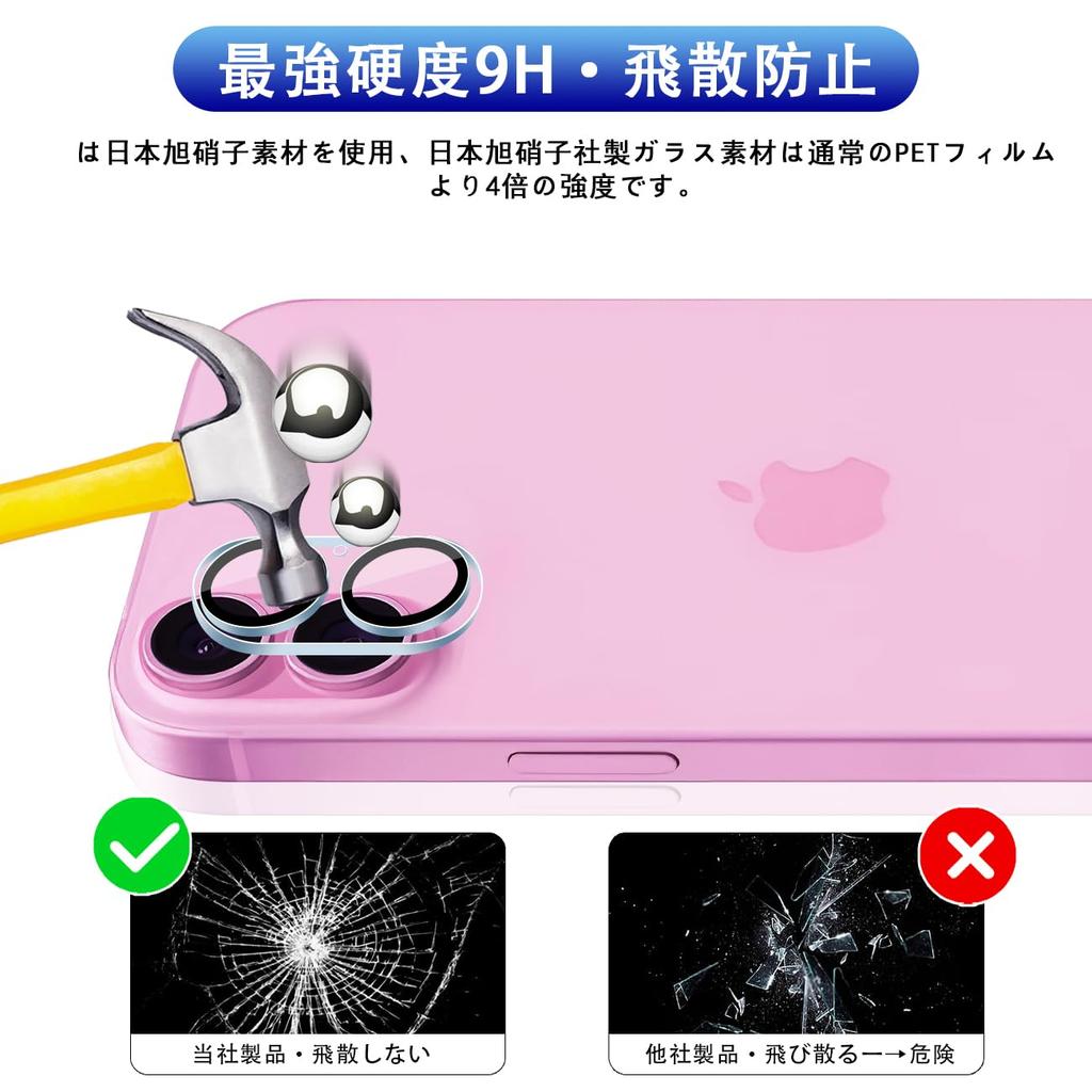 Sett med kompatibel med iPhone 16 iPhone 16 Plus kamerafilm med japansk Asahi Glass 9H Kompatibel med iPhone 16 iPhone 16 plus objektivfilmkamera