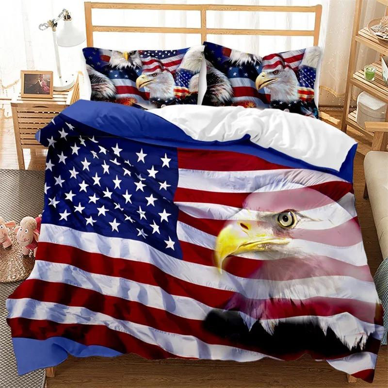 Juego de Funda Nórdica con Bandera Nacional Tamaño King Juego de Cama Creativo con Bandera Americana Para Adolescentes Adultos Microfibra Individual Doble Cubre Edredón
