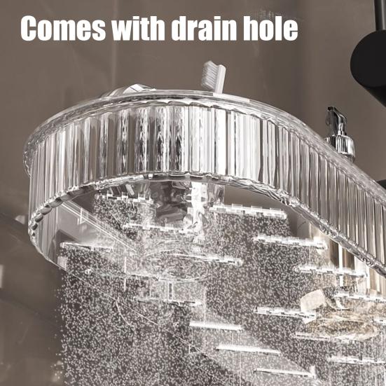 Kitchen Sink Faucet Organizer Suction Cup Sponge Holder Large Capacity Easy to Install Multi-Purpose Organizer Drain Rack