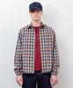 Pabeo Check Shirts Jacket (Navy/Orange)