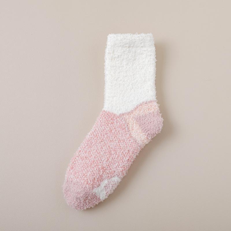 

10Pair Thickened Socks Women S Winter Coral Fleece Medium Tube Socks Plush Warm Floor Socks Sleeping Confinement Socks Long Women S Socks One size розовый