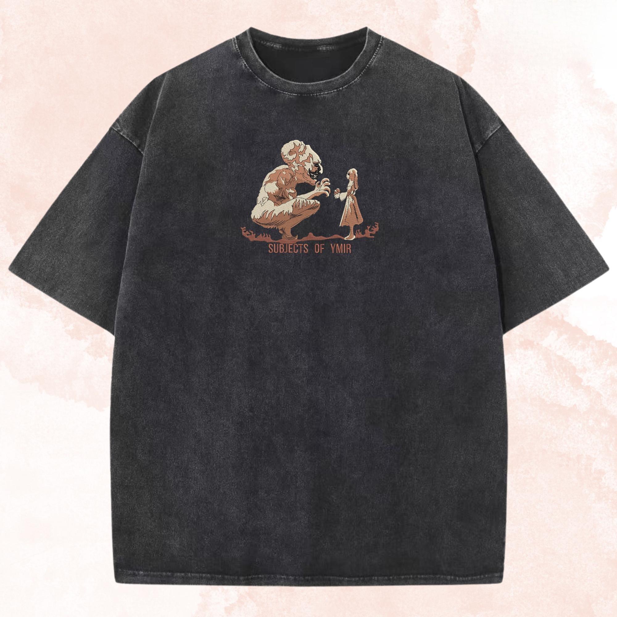 Attacking giants anime  summer New Unisexs Washed Tshirt large pattern Unisex  Cotton leisure ShortSleeve popular Shirt L