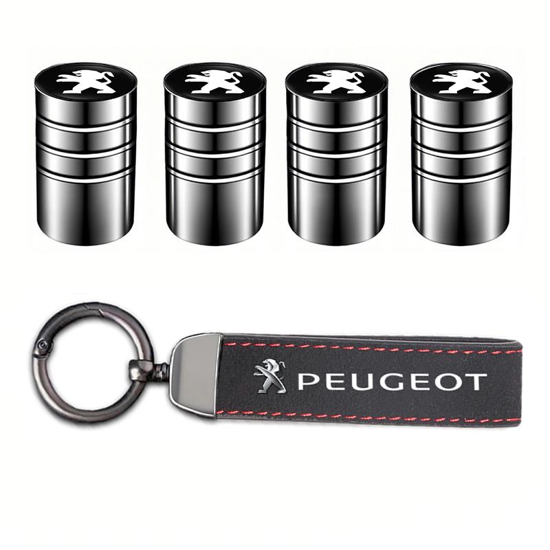 Peugeot Car Tire Wheel Valve Caps Cover Car Key Chain Ring Keychain For Peugeot 408 308 5008 Landtrek 208 3008 2008 Rifter 508