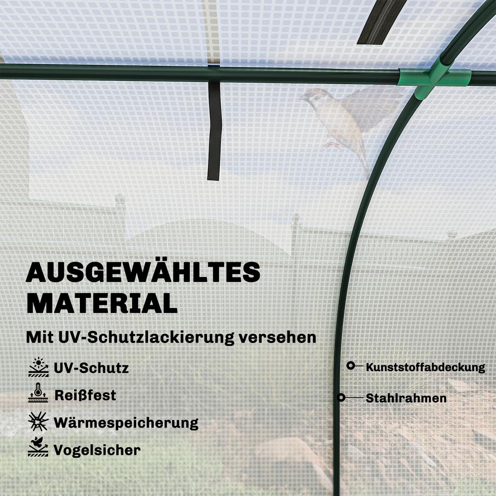 395 x 100 cm Low Tunnel Greenhouse - White