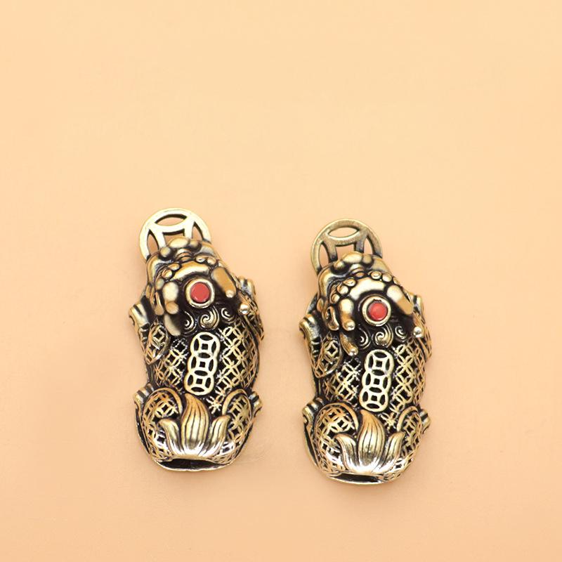 Brass Pixiu Coin Chinese Miniature Figurines - Lucky Ornament For Home Office Tabletop Decoration | Traditional Feng Shui Charms