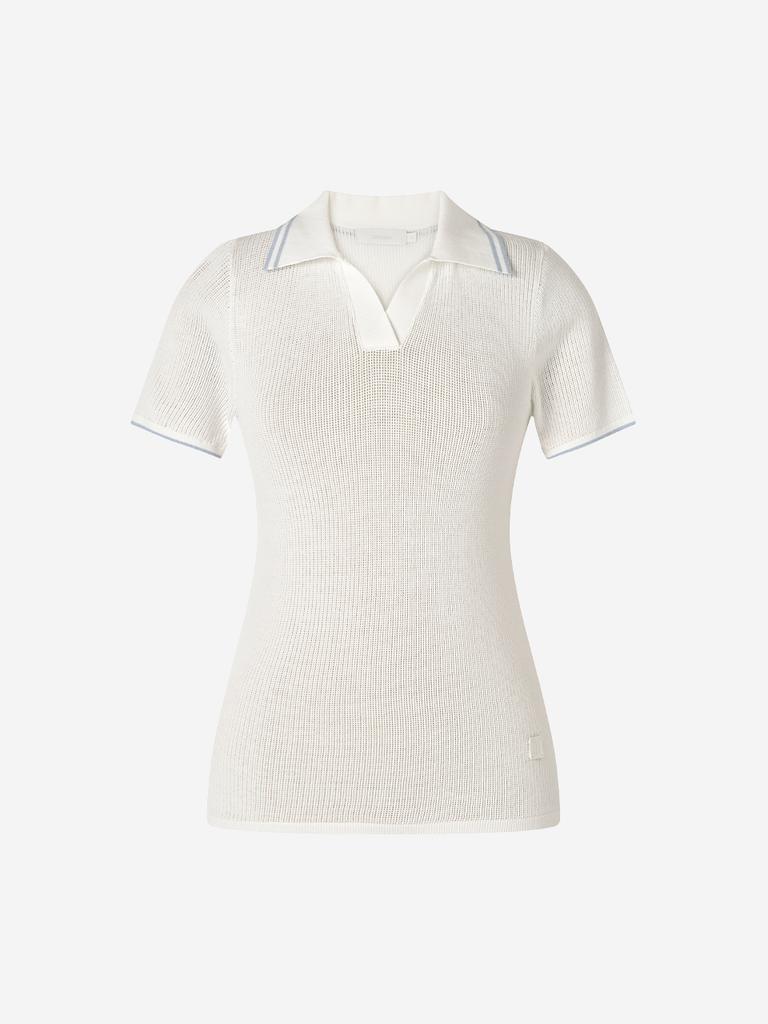 LORDLOAR Color Block Collar Knit White