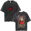 Gewaschenes Vintage Anime One Punch Man Saitama Saitamas Fitnessstudio Lustiges Meme Grafik T-Shirt Herren Damen Fitness Freizeit Übergroße T-Shirts