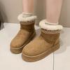 Enter the foreign trade factory for direct sales, winter warm fur integrated snow boots women's shoes short cotton wool shoes non-slip