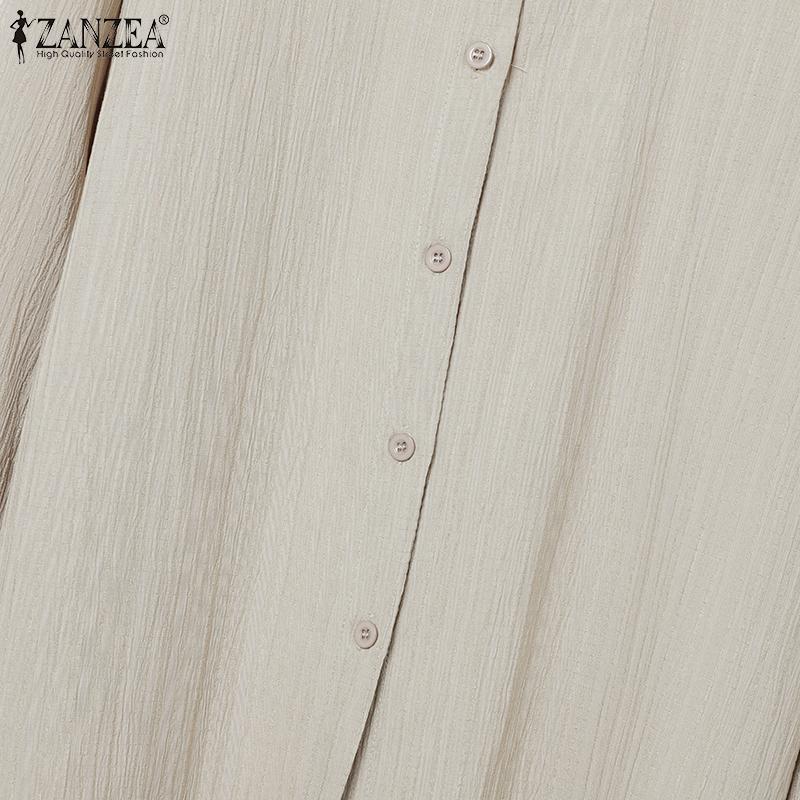 ZANZEA Women Long Sleeve Button Blouse and Pants Casual Two Piece Suit Sets