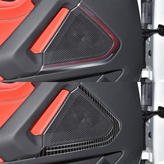2pcs Carbon Fiber Interior Door Panel Speaker Cover Trim For BMW Z4 G29 -22