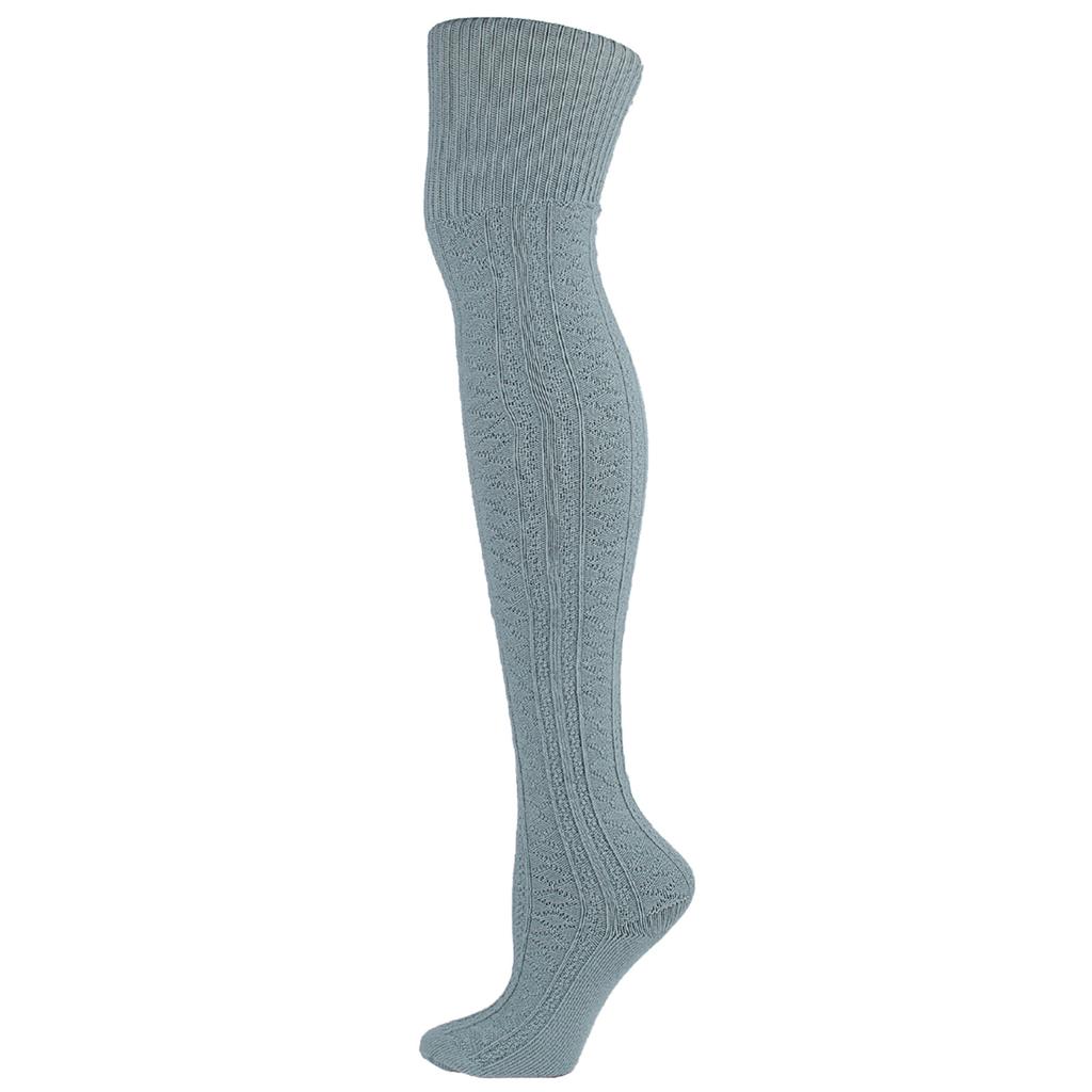 Adult Women Knitting Solid Color Knee-High Socks Cotton Fashion Long Stockings