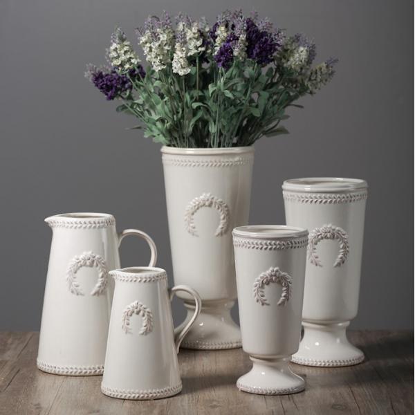 Weiße Vase Home Office Tischdeko Blumenvase Keramik Hochzeitsmittelstück