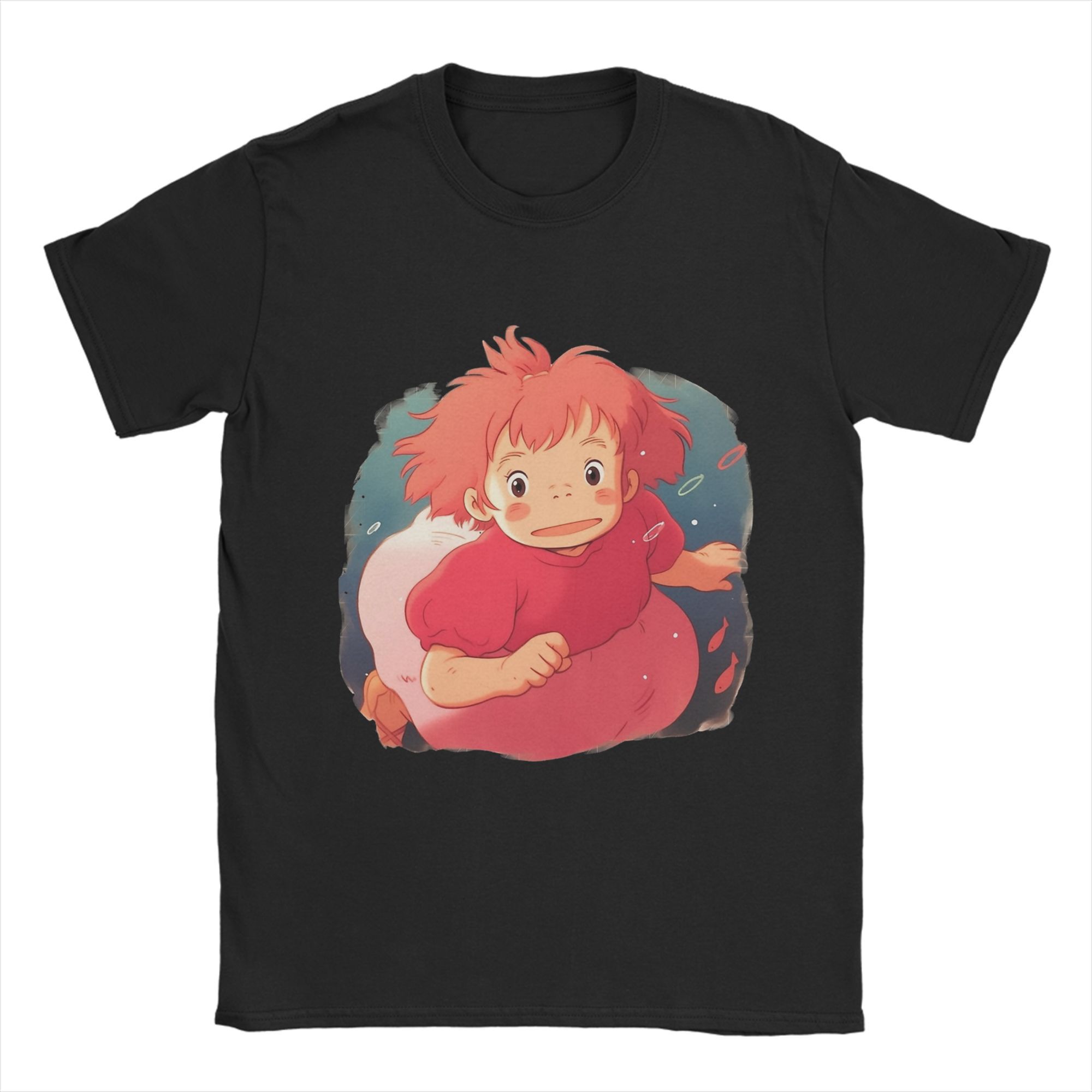 

P-Ponyos Cute Pure Cotton T-Shirt For Men Summer Vintage T-Shirts O-Neck Harajuku Tees Oversized Pattern Clothing S