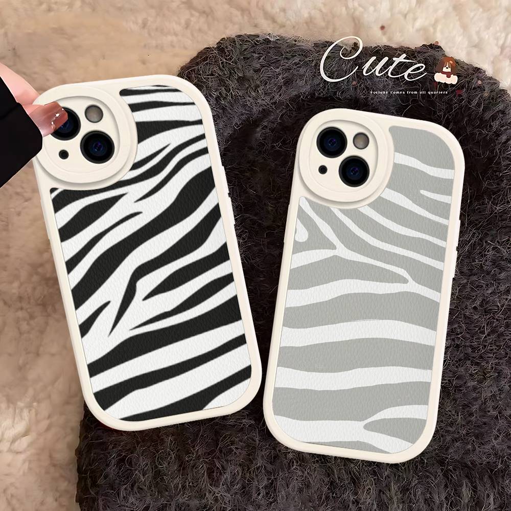 Zebra Pattern Art For IPhone 16 15 14 13 12 11 Pro Max Plus Leather Phone Cover