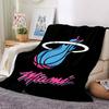 Miami Heat Theme Printed Blanket - Perfect for Couch, Bed, Travel & Outdoor Use | Machine Washable, Cozy & Durable.