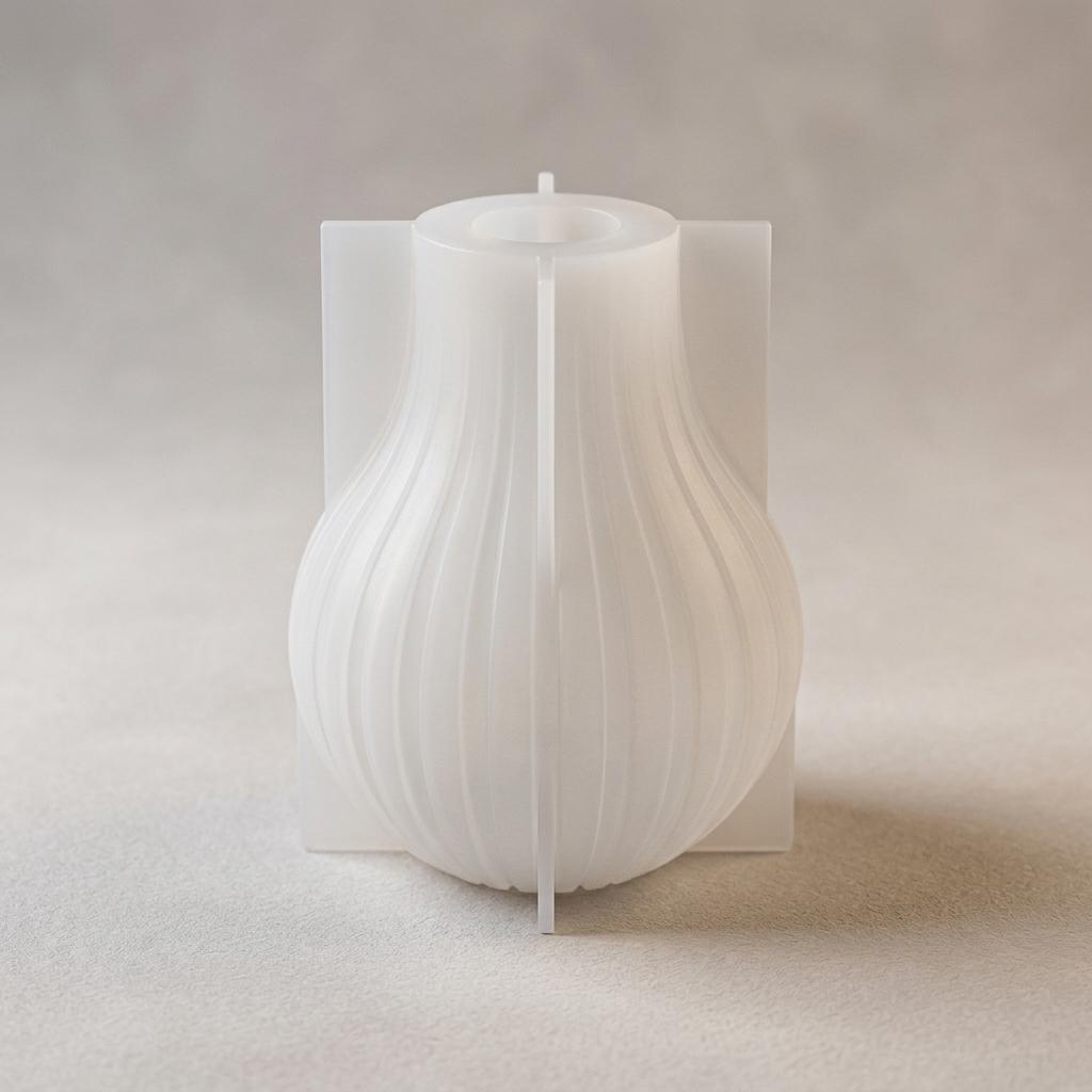 Silicone Vase Mold with Stripe Design for DIY Crystal Drip Resin Craft