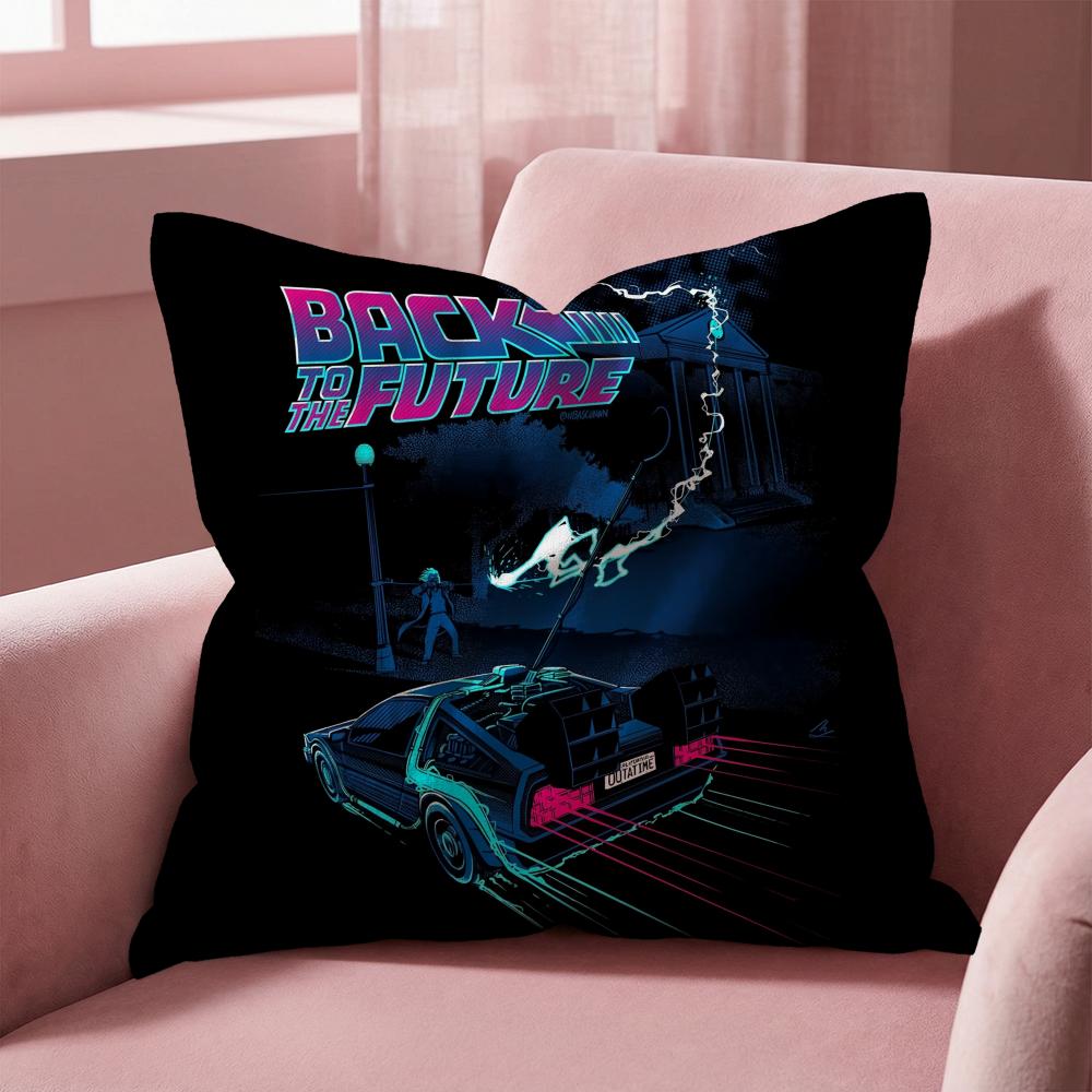 B-Back To The F-Future Cushion Cover Multi-Scene Pillow Cover for Home & Car - Reversible, Soft & Durable for Daily Use