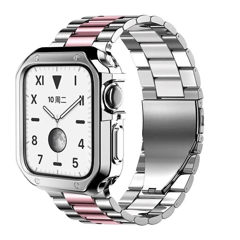 TPU Schutzhülle+Metallarmband Für Apple Watch Ultra Armband 46mm 49mm 45/44mm 41mm Edelstahl Armband Serie 6 se 7 8 9 10