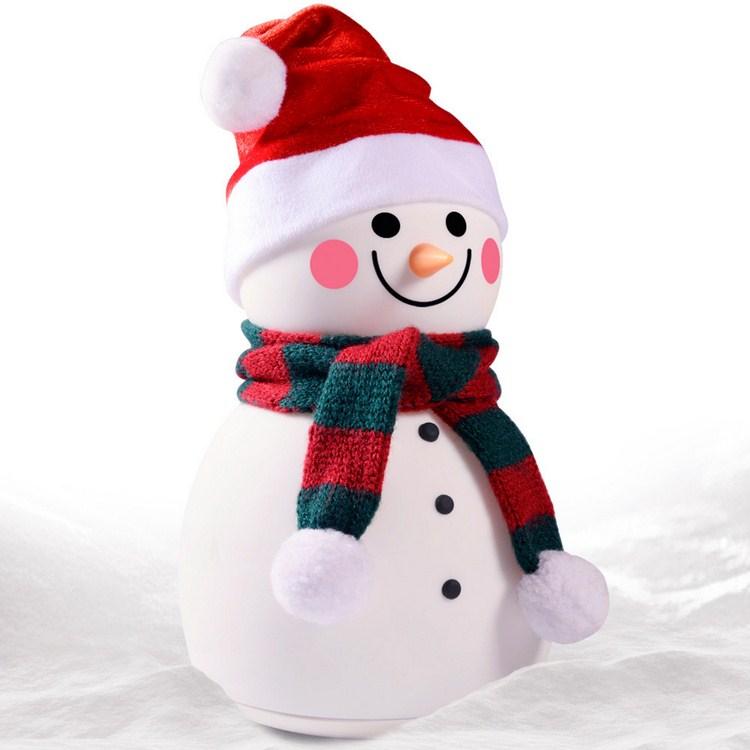 Weihnachten Schneemann Nachtlicht Für Kinder Nettes Geschenk Pat Einstellbare LED Lampe Mit Musik Modus Spielzeug Schlafzimmer Derocation Zubehör