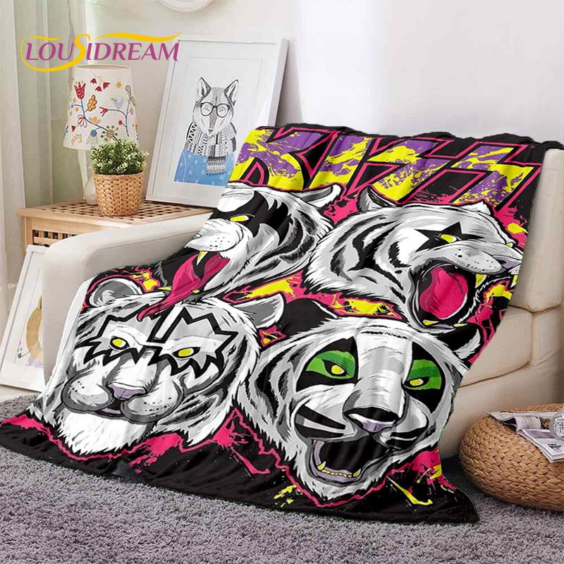 Kiss Rock Heavy Metal Band Gene Paul Soft Flannel Blankets,Throw Blanket Comfortable Blanket for Picnic Beds Sofa Home Bedroom