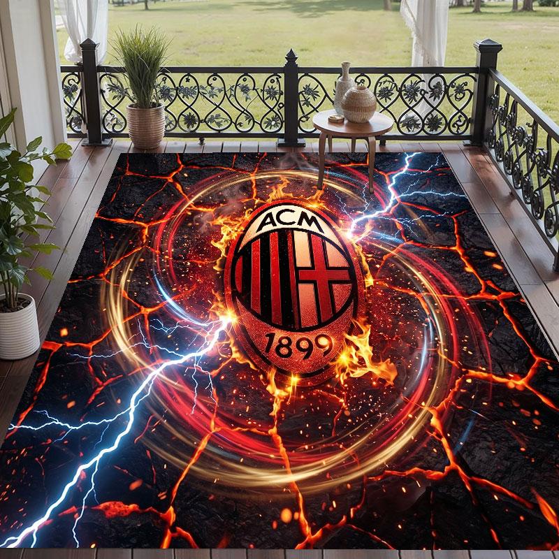 Soft Floor Carpet AC Milan Pattern Area Rug Decorative Mat For Home Room Decoration