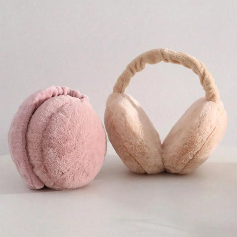 1PC Unisex Solid Color Earmuffs - Soft Plush Ear Warmer, Foldable Ear Muffs, Comfortable Coldproof Earmuffs For Winter Outdoor Winter Accessories