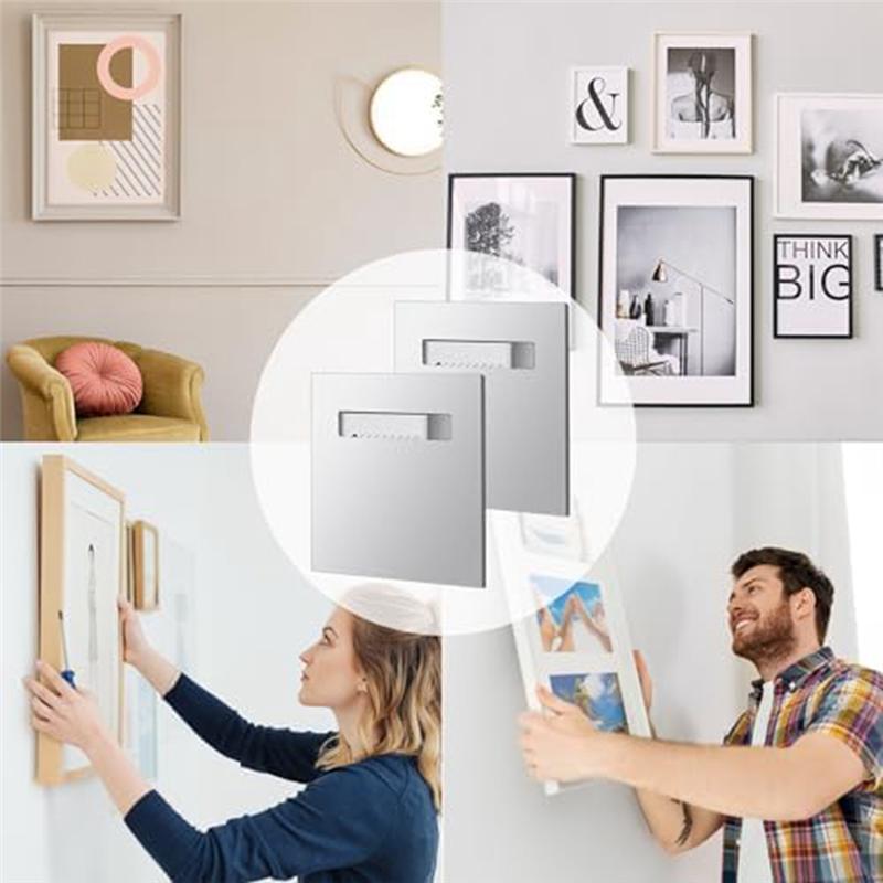 A20F-6-Pack Self-Adhesive Clothes Hangers 8.0 X 8.0 Cm Hook Adhesive Picture Hanging Board Kit For Mirrors And Hanging Art