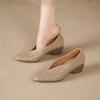 Summer Women's V-Cut Hollow Out Wedge Heel Shoes - Soft Sole Comfortable Mother Shoes, Korean Style Casual Commuter Flats