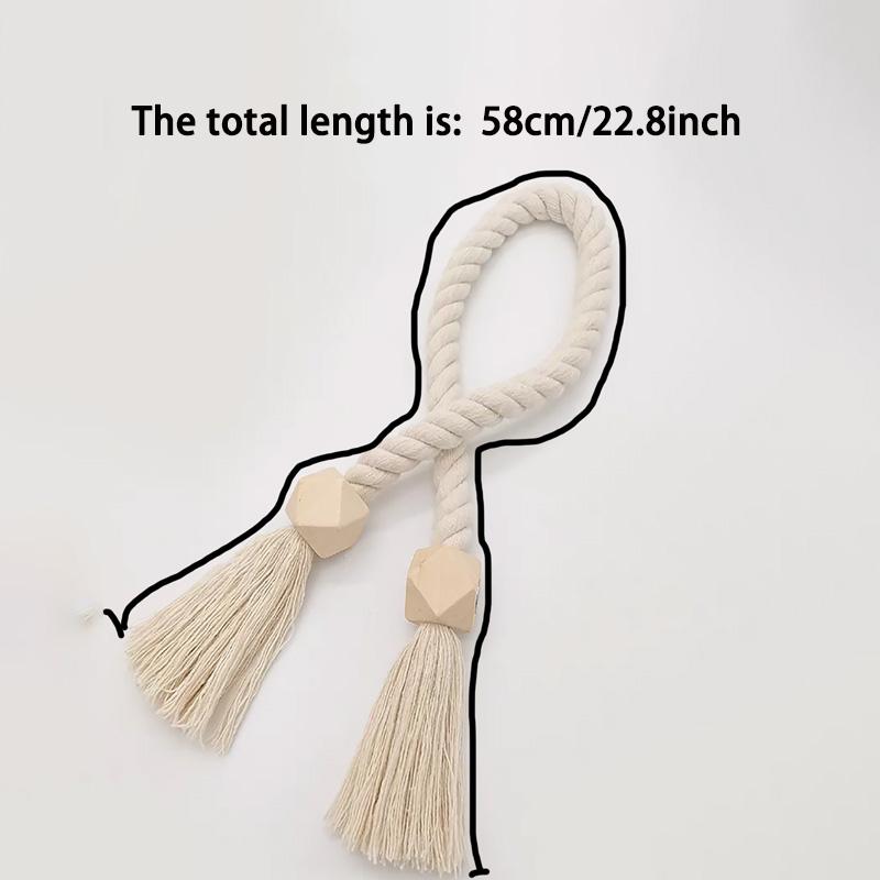 2pcs Magnetic Wooden Tassel Window Curtain Curtain Holdbacks,Bathroom Shower Curtain Accessories,Home Decor Curtain Buckles