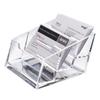 Transparent Geometric Business Card Holder - Available In Single, Double, or Triple-Layer Options for Desktop Use