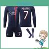 2324 Paris Home Long Sleeve Football Jersey 7 Mbappe 10 Li Gangren 9 Ramos Polyester Fiber Fabric